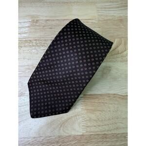 Vintage Kelly 1 Men's Neck Tie Brown Gold Geometric Squares
